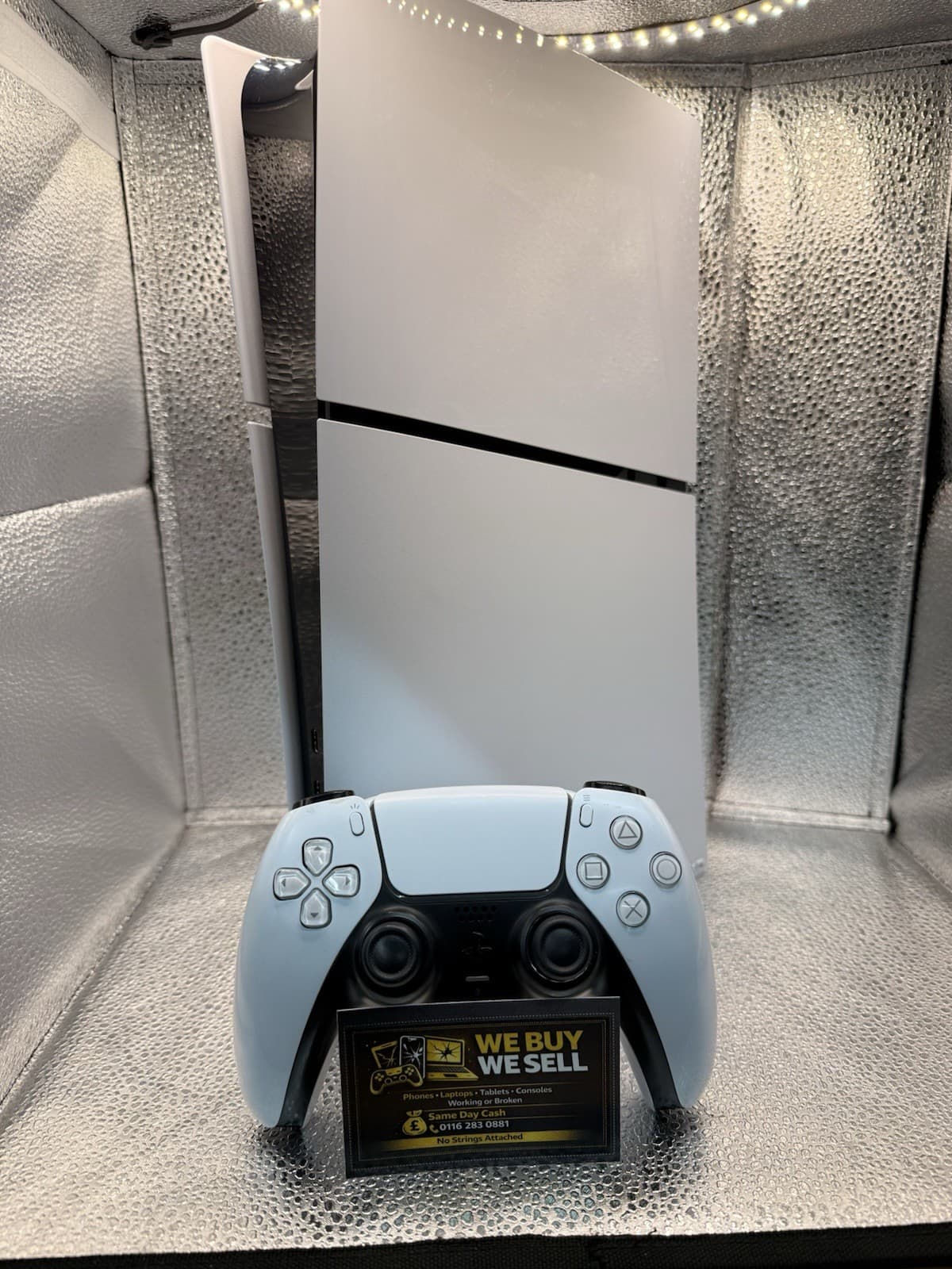 PS5 Slim Digital Gaming Console Boxed With White Controller 1TB Edition All Wire, grade Good