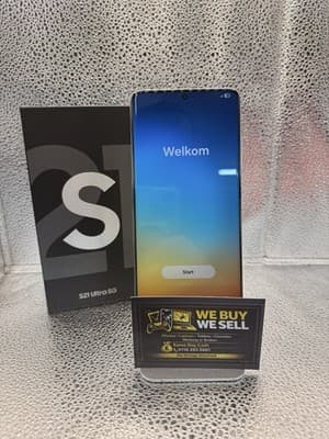 S21 Ultra 5G 128GB Unlocked Boxed Good Condition White fully tested, grade Good