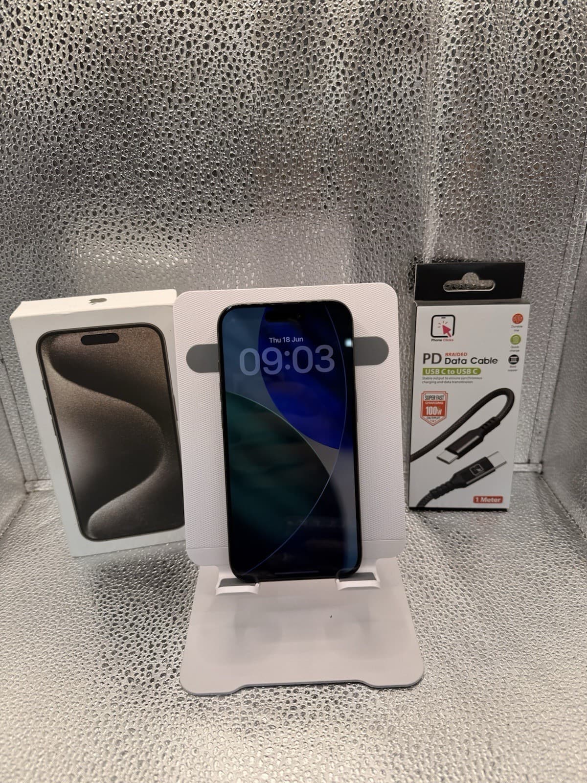 iPhone 15 Pro 128GB Black Titanium 100% Battery Health GRADE A UK SELLER, grade New · Open Box