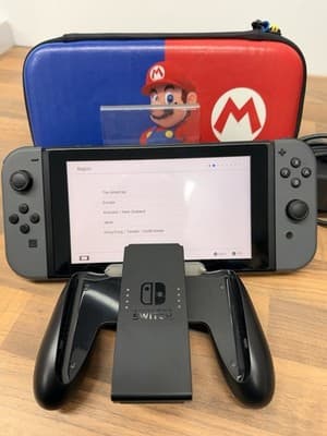 Nintendo Switch Black With Mario Carry Case And Charger Unboxed AAA Condition, grade Good