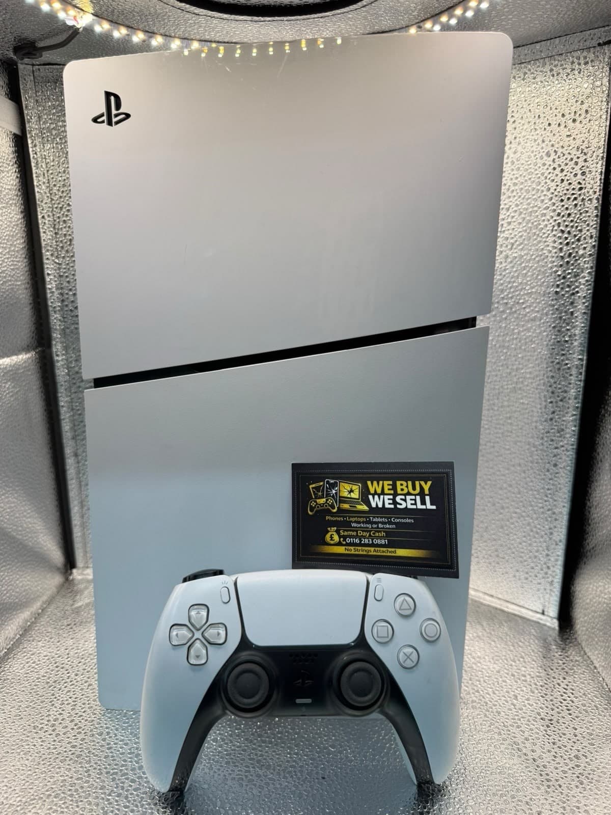 PS5 Slim Digital Gaming Console with Controller and All Accessories White, grade Good