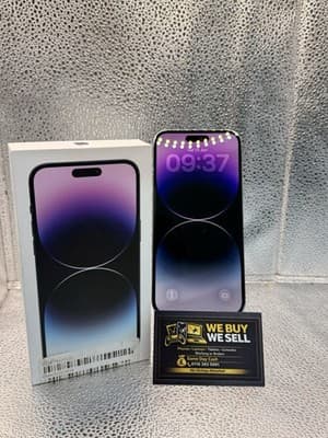 iPhone 14 Pro Max 128GB unlocked Boxed Purple Good Condition Wire And Plug inc, grade Good