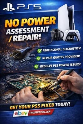 PS5 No Power Assessment And Repair Service/ Same Day Shipping/ Professional Work, grade New · Open Box