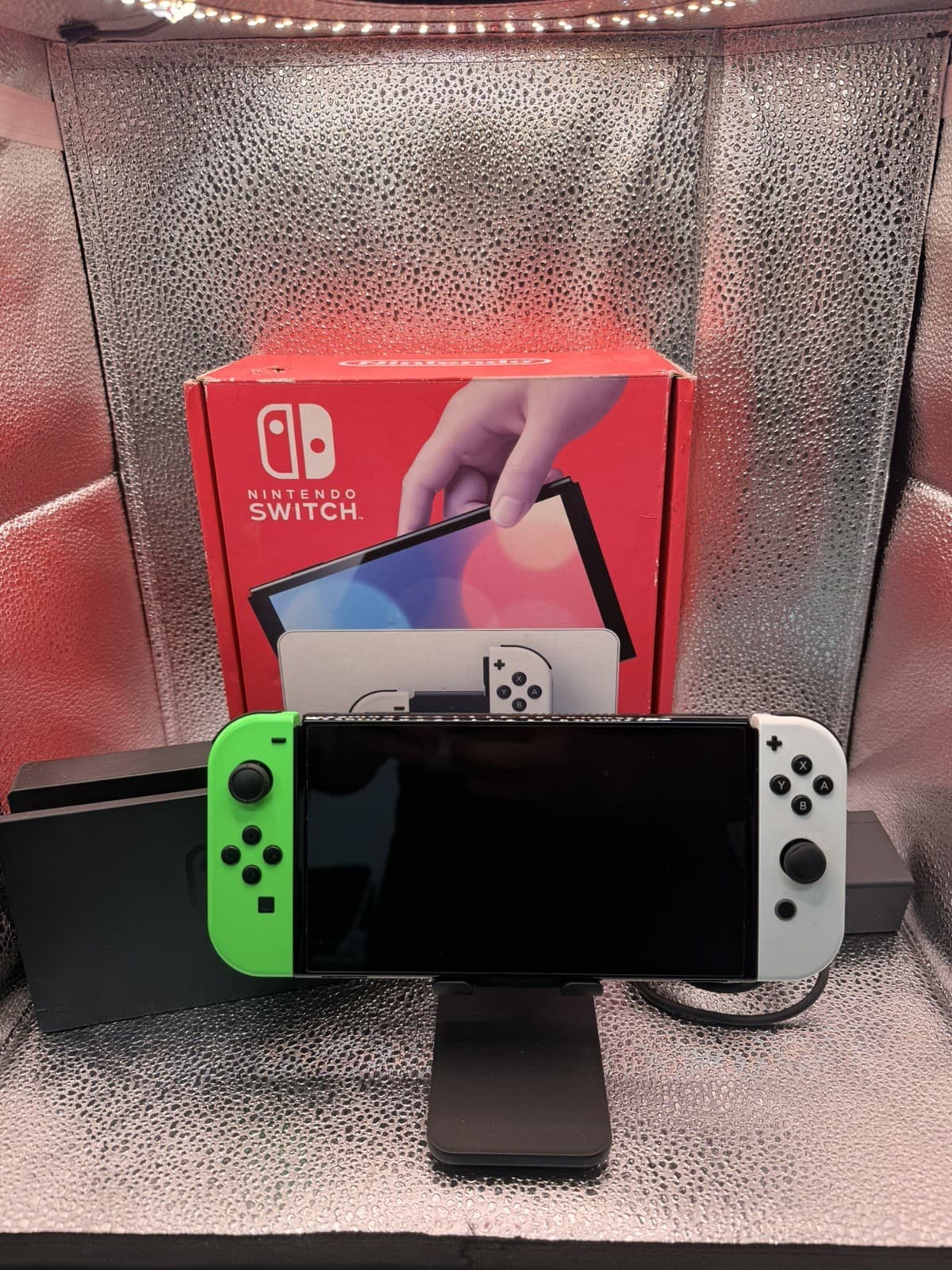 Nintendo Switch OLED Black Boxed with All Accessories Charger Included Great Con, grade Good