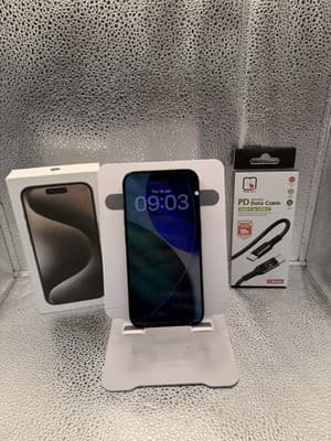 iPhone 15 Pro 128GB Black Titanium 100% Battery Health GRADE A UK SELLER, grade New · Open Box